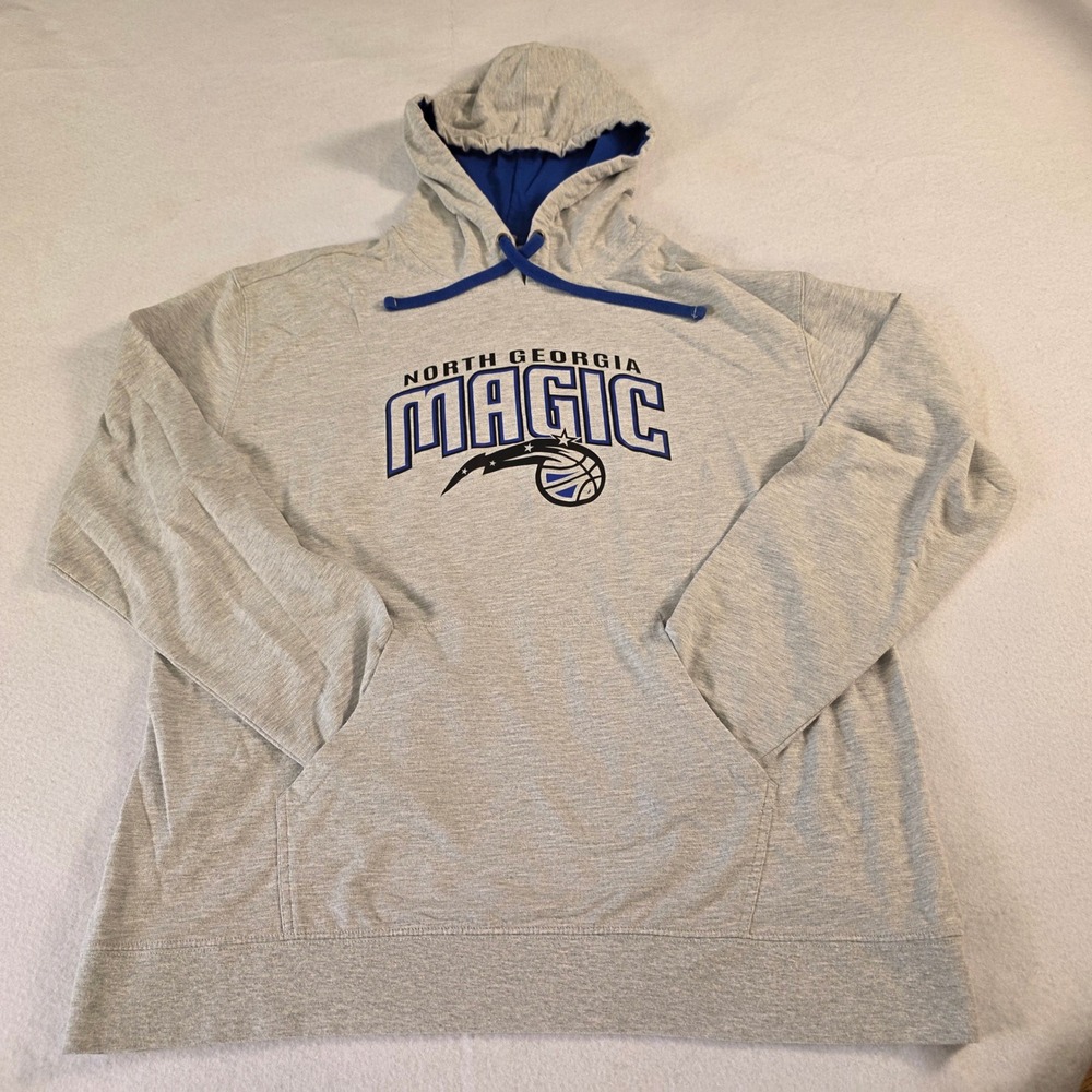 Next Level North Georgia Magic Basketball Hoodie Mens XL Gray Blue Pullover